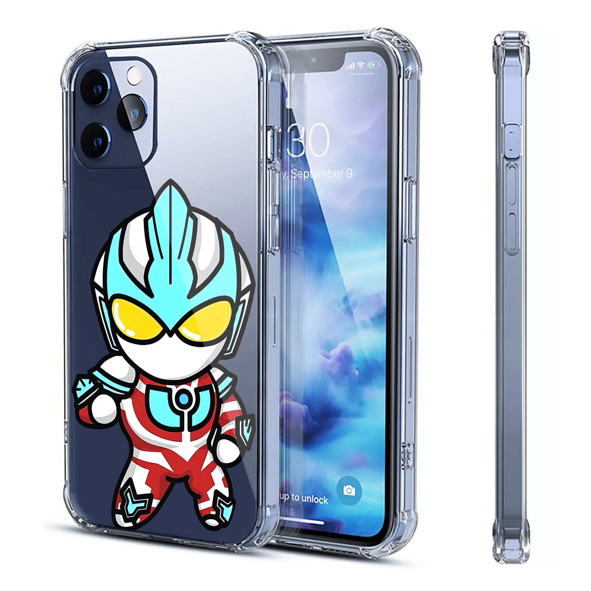（画像用） ウルトラマン Ultraman 【iPhone 12シリーズ対応】透明スマホケース（クリアソフトケース）